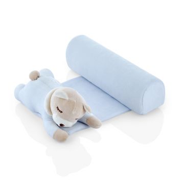 Pernuta pozitionator BabyJem anti-rasucire pentru bebelusi Teddy Blue 35x31 cm Pernuta pozitionator BabyJem anti-rasucire pentru bebelusi Teddy Blue 35x31 cm