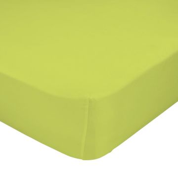 Cearșaf elastic din bumbac pur Happy Friday Basic, 90 x 200 cm, verde