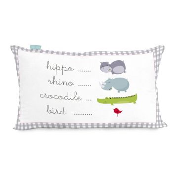 Față de pernă din bumbac cu 2 fețe Mr. Fox Hippo 50 x 30 cm