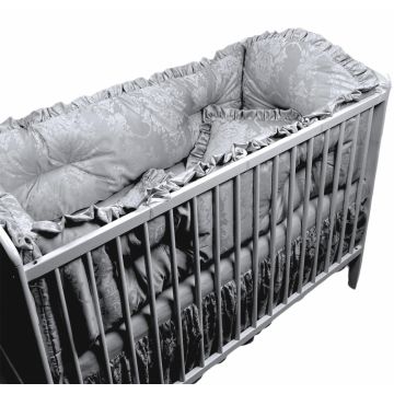 Lenjerie de pat cu aparatori super groase 140x70 cm Lux din Jackard gri Lenjerie de pat cu aparatori super groase 140x70 cm Lux din Jackard gri