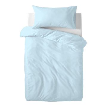 Lenjerie de pat din bumbac pentru copii Happy Friday Basic, 100 x 120 cm, albastru deschis