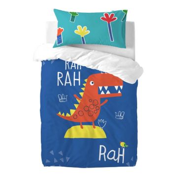 Lenjerie de pat din bumbac pentru copii Moshi Moshi Funnysaurus, 100 x 120 cm