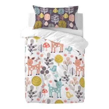 Lenjerie de pat din bumbac pentru copii Moshi Moshi Woodland, 115 x 145 cm