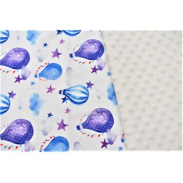 Paturica clasic model baloane si plus minky crem 75x100 cm