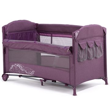 Patut pliabil Chipolino Merida dhalia linen cu laterala culisanta Patut pliabil Chipolino Merida dhalia linen cu laterala culisanta