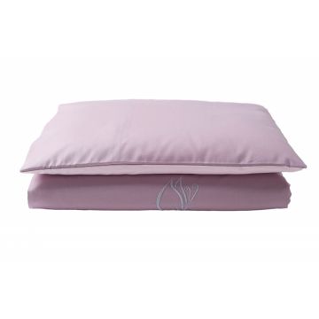 Set lenjerie din bumbac cu protectie laterala pentru pat bebelusi Butterfly Pink 120 x 60 cm