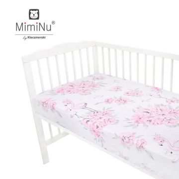 Cearceaf cu elastic 120X60 cm Peonie Pink MimiNu