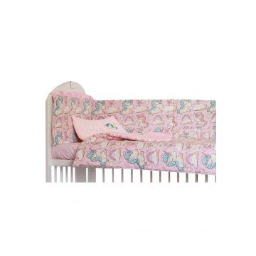 Lenjerie 5 piese, Unicorn roz, 120 x 60 cm