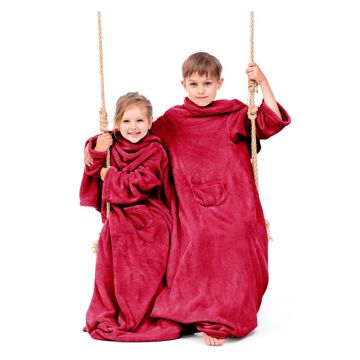 Pătură cu mâneci pentru copii DecoKing Lazykids, roșu