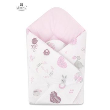 Paturica de infasat multifunctionala standard 75x75 cm Baby Shower PinkPink MimiNu