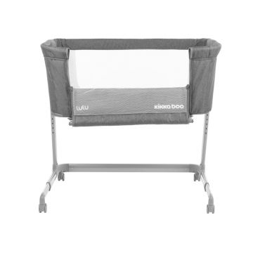 Patut Co-Sleeper KikkaBoo Lulu Dark Grey 92x56 cm cu inaltime reglabila