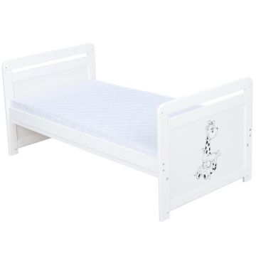 Patut din lemn Nadia II Babyneeds Girafa 120x60 cm multifunctional Alb