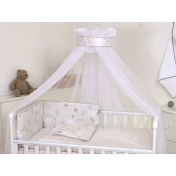 Baldachin din tul pentru patut bebe Airy Beige 160 x 600 cm