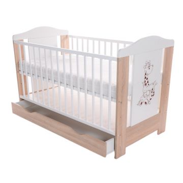 Patut pentru bebelusi din lemn masiv cu sertar 120x60 cm Gigi Patut pentru bebelusi din lemn masiv cu sertar 120x60 cm Gigi