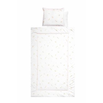 Set lenjerie pat bumbac ranforce 4 piese Beige Bunnies