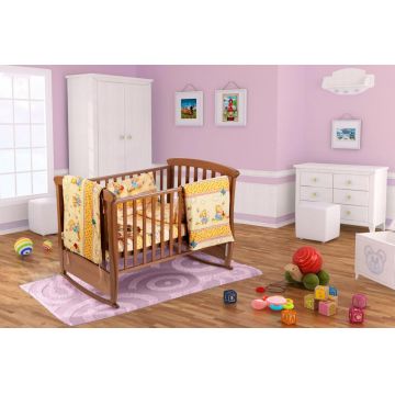 Set pentru patut Somnart Honey cearceaf cu elastic pentru saltea 120x60 cm, pernuta, pilota, aparatori laterale