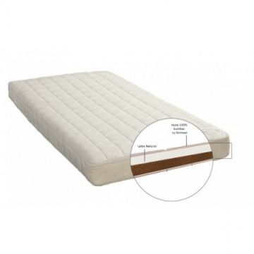 Saltea pentru copii Cocos 6 cm Latex 3 cm cu husa detasabila bumbac cashmere 120x60x10 cm