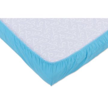 Set 2xCearceaf cu elastic pt patut de 120x 60 cm bleu+cappucino