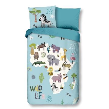 Lenjerie de pat din bumbac pentru copii Good Morning Wild Life, 140 x 200 cm Lenjerie de pat din bumbac pentru copii Good Morning Wild Life, 140 x 200 cm