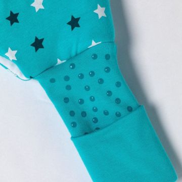 Sac de dormit cu picioruse si talpa antiderapanta Teal Stars 100 cm + manseta 1.0 Tog