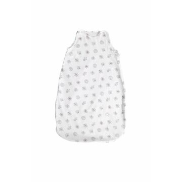 Sac de dormit de primavaravara 85 cm bumbac ranforce White Abstract Leaves