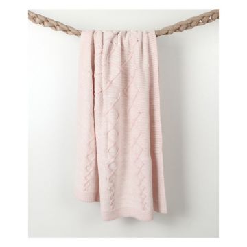 Pătură din amestec de bumbac pentru copii Homemania Decor Baby Baby, 90 x 90 cm, roz