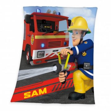 Patura Pompierul Sam pentru copii moale pufoasa 130160 cm Herding