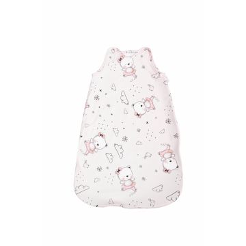 Sac de dormit de iarna 85 cm bumbac ranforce Ballerina Bear Pink