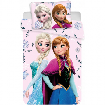 Set lenjerie pat copii Frozen Anna and Elsa 100x135 + 40x60 SunCity