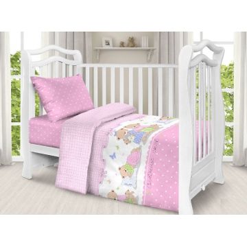 Cearceaf din bumbac cu elastic Nichiduta 120x60 cm Sweet dreams Roz