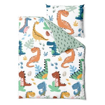 Lenjerie de pat pentru copii din bumbac pentru pat de o persoană 140x200 cm Dinos – Bonami Selection