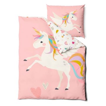 Lenjerie din bumbac pentru copii Bonami Selection Unicorn, 140 x 200 cm