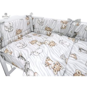 Lenjerie patut 120x60 cm cu 3 piese Safari Natural MimiNu