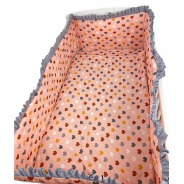 Lenjerie patut cu 5 piese Inimioare colorate 140x70 cm Lenjerie patut cu 5 piese Inimioare colorate 140x70 cm
