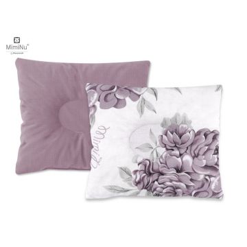 Perna bebelusi profilata cu doua fete 23x26 cm Velvet Peonie plum MimiNu