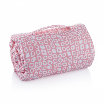 Lenjerie multifunctionala pentru calatorii BabyJem Nap Mat Pink Squares