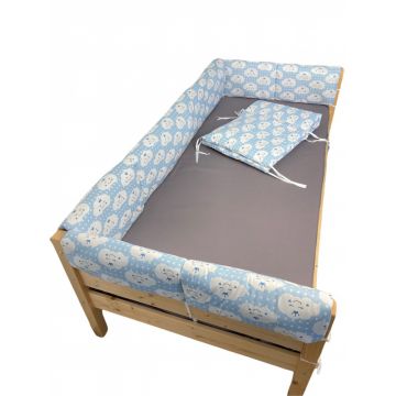 Set aparatori laterale Maxi pentru pat Montessori 140x200 cm Nori Zambareti albastru