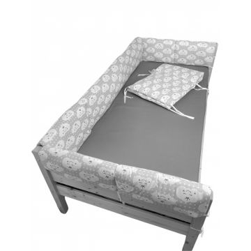 Set aparatori laterale Maxi pentru pat Montessori 140x200 cm Nori Zambareti gri