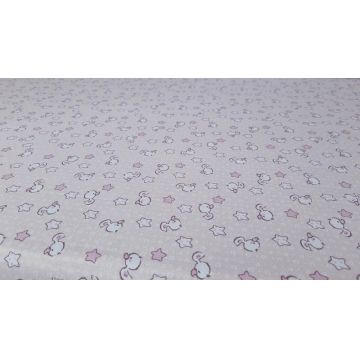 Set cearceafuri Pink Ducks KidsDecor cu elastic din bumbac 52x95 cm