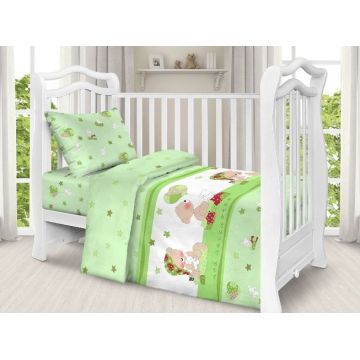 Set lenjerie patut cu 5 piese My little angel green