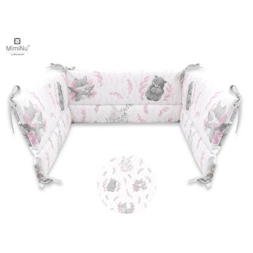 Aparatoare patut 180x30 cm din bumbac Lulu Rose