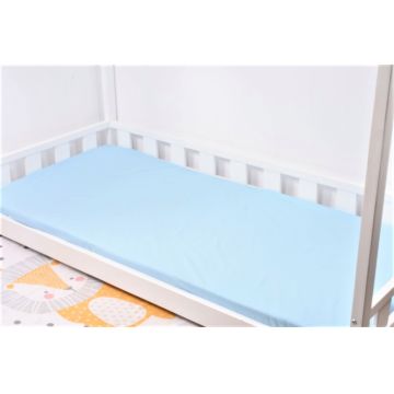 Cearsaf bumbac bleu pat 90x200 cm Cearsaf bumbac bleu pat 90x200 cm