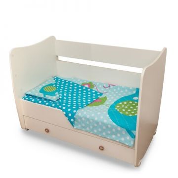 Lenjerie de pat pentru copii Elephant, U-grow, 3 piese, bumbac, multicolor