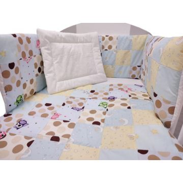 Lenjerie MyKids Mini Patratel multicolor buline maro 4 piese 120x60