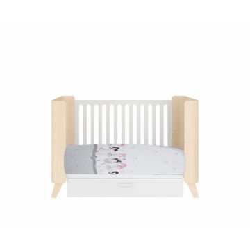 Lenjerie patut cu 5 piese 120x60 cm Balerina fond alb