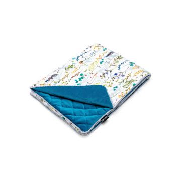 Pătură pentru copii albă/albastră din bumbac 80x100 cm Spring Meadow – T-TOMI