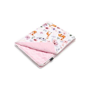 Pătură pentru copii albă/roz din bumbac 80x100 cm Nature – T-TOMI