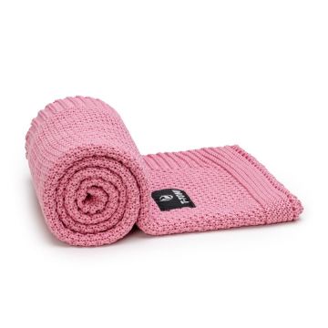 Pătură pentru copii roz din bumbac tricotată 80x100 cm Spring – T-TOMI