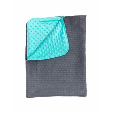 Paturica dubla bumbac tricotat mincky verde menta 95x70 cm