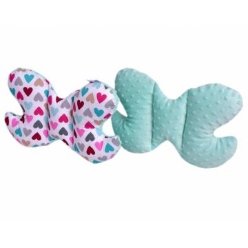 Perna bebelusi Butterfly Pastel Mint Hearts Minky